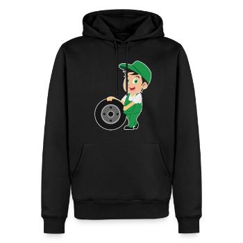 Auto Mechaniker Mechatroniker Reifen Tune Geschenk - Männer Premium Bio Hoodie - Schwarz - Vorne - Nico (187cm)