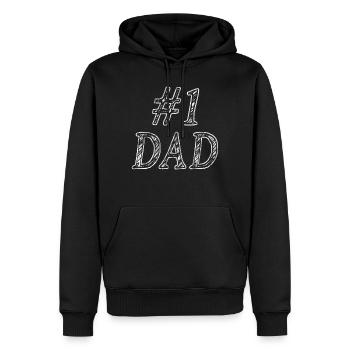 #1 Dad Geschenk Vatertag Papa Vater shirt - Männer Premium Bio Hoodie - Schwarz - Vorne - Nico (187cm)