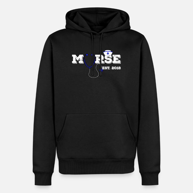 Murse est. 2018 Infirmière - Sweat à capuche Premium bio Homme - noir