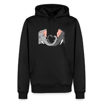 Elephants Love Heart Trunk - Men’s Premium Organic Hoodie - black - Front - Nico (187cm)