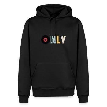 Vinyl Only - Männer Premium Bio Hoodie - Schwarz - Vorne - Nico (187cm)