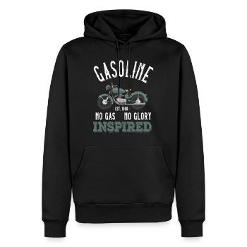 Gasoline - No Gas No Glory - Männer Premium Bio Hoodie - Schwarz - Vorne - Nico (187cm)