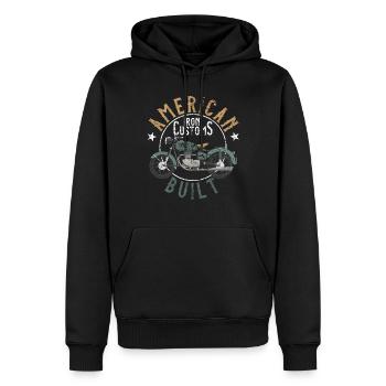 Biker Life USA American Motorcycle - Sweat à capuche Premium bio Homme - noir - Devant - Nico (187cm)