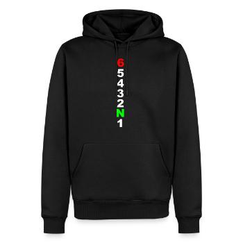 Motorrad - Männer Premium Bio Hoodie - Schwarz - Vorne - Nico (187cm)