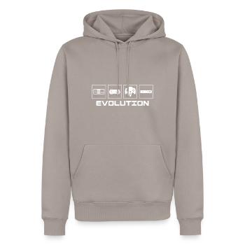 Die Videospiele Evolution - Geschenk - Männer Premium Bio Hoodie - Taupe - Vorne - Nico (187cm)