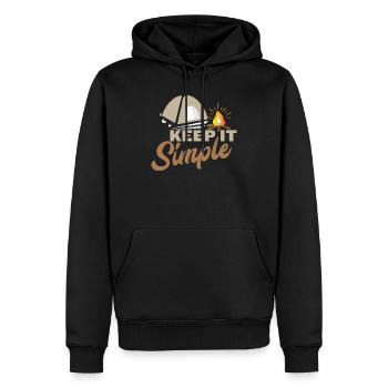Funny Camping énonciations Funny Camper cadeau - Sweat à capuche Premium bio Homme - noir - Devant - Nico (187cm)