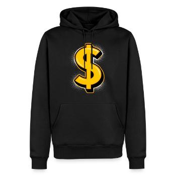 Dollar Zeichen Geld Cash Wall Street - Männer Premium Bio Hoodie - Schwarz - Vorne - Nico (187cm)