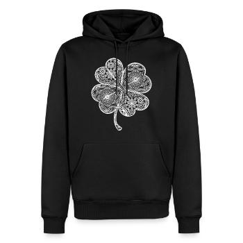 Vierblättriges Kleeblatt Geschenk Irland Mandala - Männer Premium Bio Hoodie - Schwarz - Vorne - Nico (187cm)