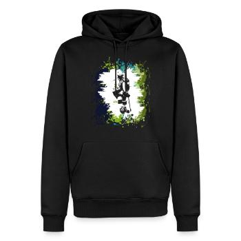 Eishockey Skate Sport Spieler Geschenkidee - Männer Premium Bio Hoodie - Schwarz - Vorne - Nico (187cm)