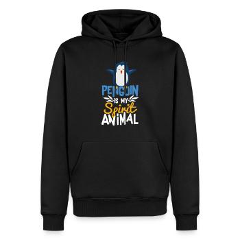 Penguin est mon Animal Mignon T-Shirt - Sweat à capuche Premium bio Homme - noir - Devant - Nico (187cm)