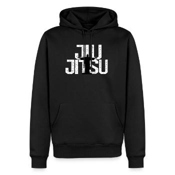Jésus BJJ Jiu Jistu Brésilien, Leglocker - Sweat à capuche Premium bio Homme - noir - Devant - Nico (187cm)