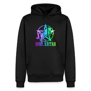 Hail Satan - Unicorn Pentacle Metal funny - Men’s Premium Organic Hoodie - black - Front - Nico (187cm)
