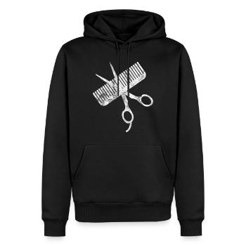 Coiffeur coiffeur chemise cadeau cheveux coiffeur - Sweat à capuche Premium bio Homme - noir - Devant - Nico (187cm)