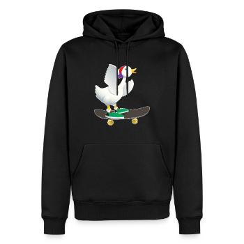 Skater canard - Sweat à capuche Premium bio Homme - noir - Devant - Nico (187cm)