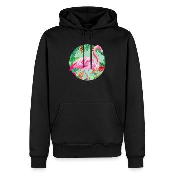 flamant - Sweat à capuche Premium bio Homme - noir - Devant - Nico (187cm)