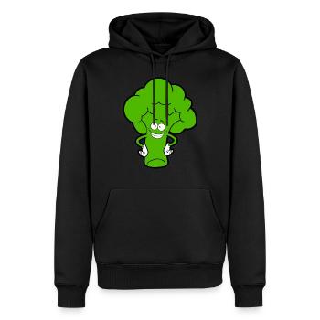 Brocoli Funny légumes - Sweat à capuche Premium bio Homme - noir - Devant - Nico (187cm)