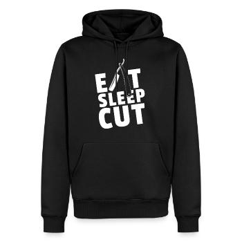 Barber Shop Barbiere Barbier shirt Geschenk Bart - Männer Premium Bio Hoodie - Schwarz - Vorne - Nico (187cm)