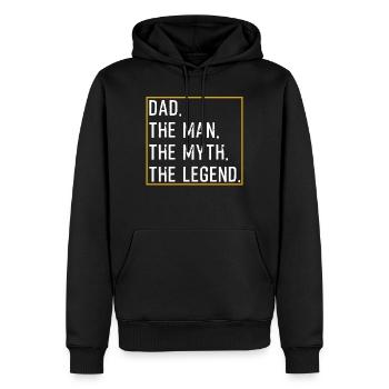 Dad The Man The Myth The Legend - Männer Premium Bio Hoodie - Schwarz - Vorne - Nico (187cm)