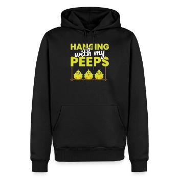 Pendaison de Pâques drôle avec mes poussins mignons Peeps - Sweat à capuche Premium bio Homme - noir - Devant - Nico (187cm)