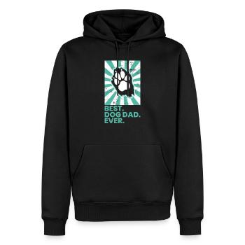 Funny Best Dog Ever Dog Paw Vintage Gift - Men’s Premium Organic Hoodie - black - Front - Nico (187cm)