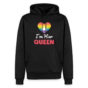 Lustig bin ich ihr Königin-T-Shirt - Männer Premium Bio Hoodie - Schwarz - Vorne - Nico (187cm)