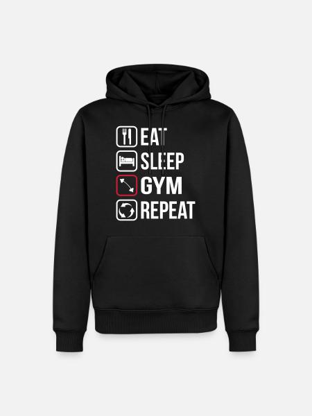Eat Sleep Gym Repeat - Men’s Premium Organic Hoodie - black