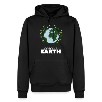 Paix sur terre, paix, liberté, idée de cadeau - Sweat à capuche Premium bio Homme - noir - Devant - Nico (187cm)