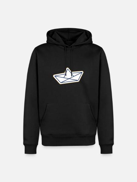 Papierschiff Papierboot segeln Boot Schiff - Männer Premium Bio Hoodie - Schwarz