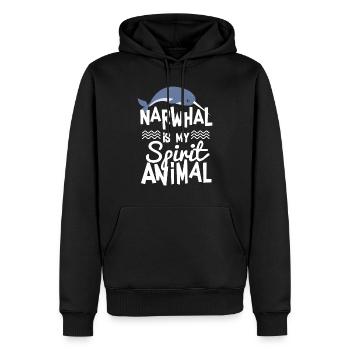 Le narval mignon est mon animal T-shirt d'esprit - Sweat à capuche Premium bio Homme - noir - Devant - Nico (187cm)