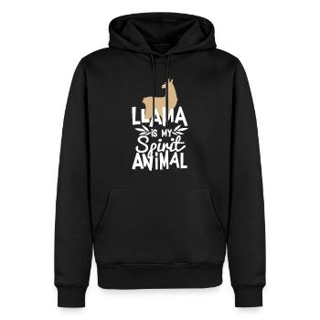 Lama mignon est mon animal T-shirt drôle d'animal - Sweat à capuche Premium bio Homme - noir - Devant - Nico (187cm)