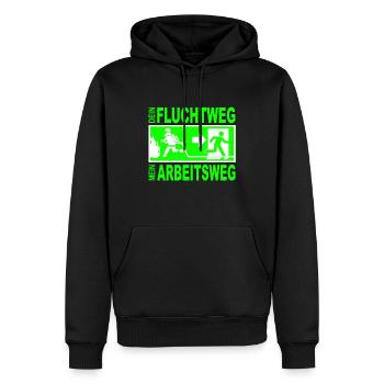 Flucht Feuerwehr Brand Notausgang Feuer Geschenk - Männer Premium Bio Hoodie - Schwarz - Vorne - Nico (187cm)