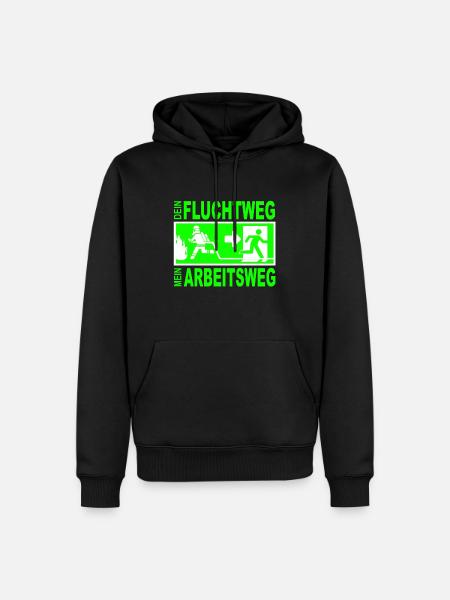 Flucht Feuerwehr Brand Notausgang Feuer Geschenk - Männer Premium Bio Hoodie - Schwarz