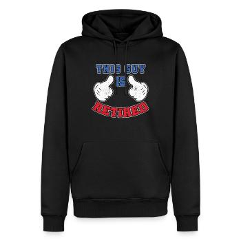 This Guy Is Retired - Men’s Premium Organic Hoodie - black - Front - Nico (187cm)
