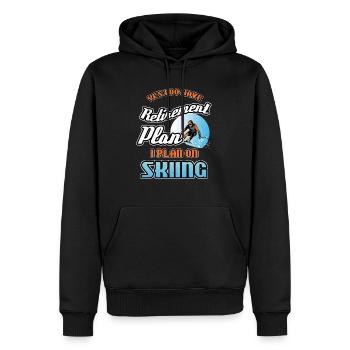 Retirement Plan On Skiing - Men’s Premium Organic Hoodie - black - Front - Nico (187cm)