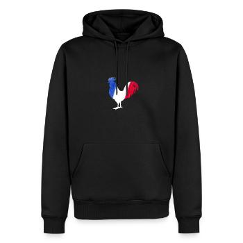 Chemise de football coq drapeau France - Sweat à capuche Premium bio Homme - noir - Devant - Nico (187cm)