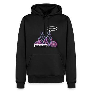 Drôle vélo tandem cadeau homme femme - Sweat à capuche Premium bio Homme - noir - Devant - Nico (187cm)
