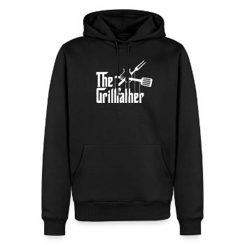 The Grillfather - Chemise à griller - Sweat à capuche Premium bio Homme - noir - Devant - Nico (187cm)