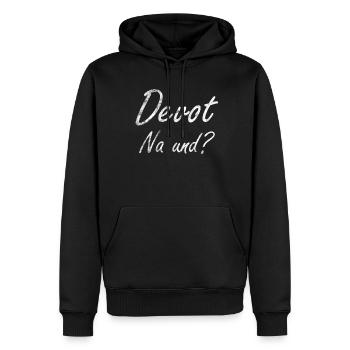 Devot na et Submissive Devotion Esclave BDSM - Sweat à capuche Premium bio Homme - noir - Devant - Nico (187cm)