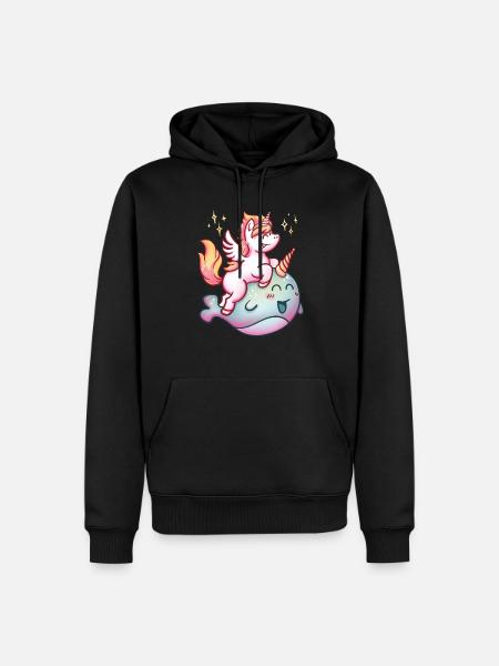 Unicorn narwhal - Men’s Premium Organic Hoodie - black