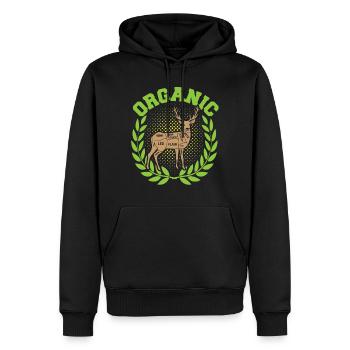 Bio-Jagd - Männer Premium Bio Hoodie - Schwarz - Vorne - Nico (187cm)