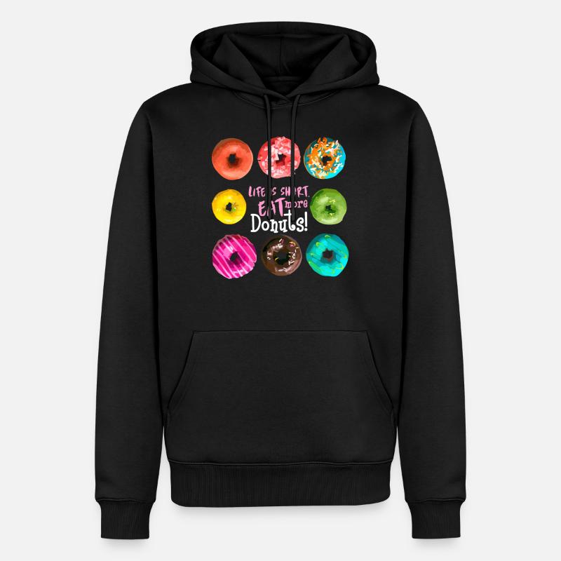 Donuts - Sweat à capuche Premium bio Homme - noir