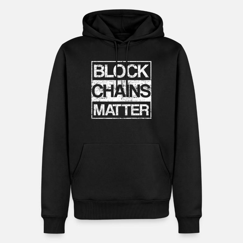 Blockchains Matter Cryptocurrency - Männer Premium Bio Hoodie - Schwarz