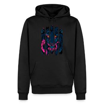 Lion - Sweat à capuche Premium bio Homme - noir - Devant - Nico (187cm)