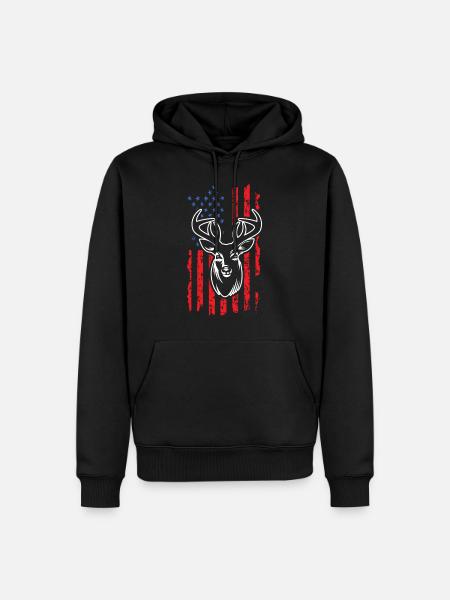 Hirsch jagen - Männer Premium Bio Hoodie - Schwarz