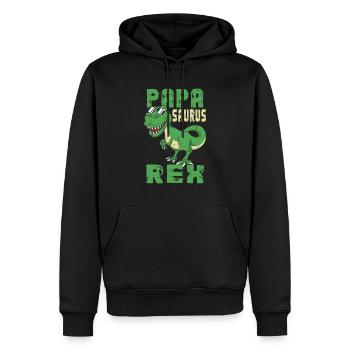 Papasaurus Rex Dinosaur T-Rex Dad Gift - Men’s Premium Organic Hoodie - black - Front - Nico (187cm)