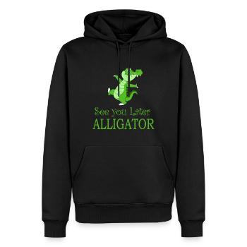 Crocodile d'alligator dansant cadeau de dire drôle - Sweat à capuche Premium bio Homme - noir - Devant - Nico (187cm)