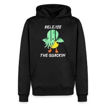 Relâchez le canard de canard Quackin Kraken Cthulhu - Sweat à capuche Premium bio Homme - noir - Devant - Nico (187cm)