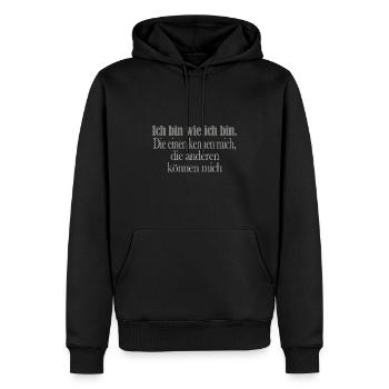 Spruch Deutsch Leute Geschenk - Männer Premium Bio Hoodie - Schwarz - Vorne - Nico (187cm)