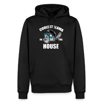 Lama animaux animaux Cool Kid Comic cadeau - Sweat à capuche Premium bio Homme - noir - Devant - Nico (187cm)