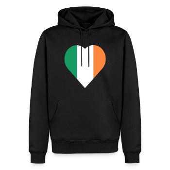 Irland Liebesherz - Männer Premium Bio Hoodie - Schwarz - Vorne - Nico (187cm)